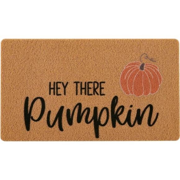 Fall Door Mat, Hey There Pumpkin Welcome Door Mats Outdoor Indoor, 17" x 30" - Picture 1 of 7